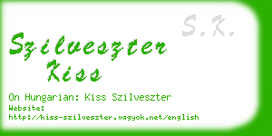 szilveszter kiss business card